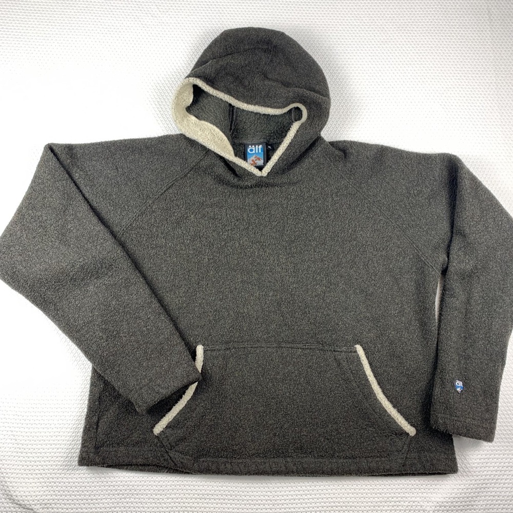 Vintage Kuhl Alf Après Women's Alfpaca Fleece Hoodie Pullover Women Brown Sz XL